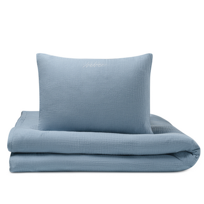 Domani Home Gauze 3 Pc Blue Crib Set in Pouch