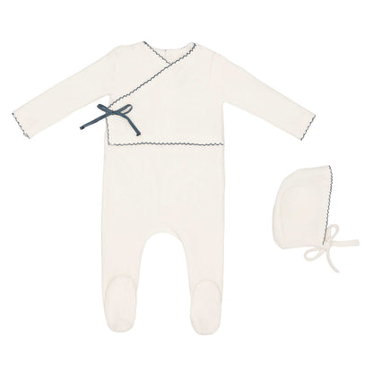Mini Label Classic Velour Kimono Footie & Hat