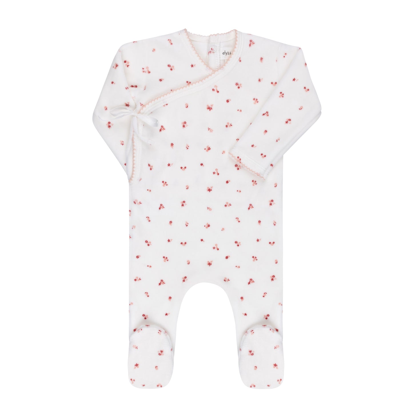 Ely's & Co Velour Cluster Flower Footie