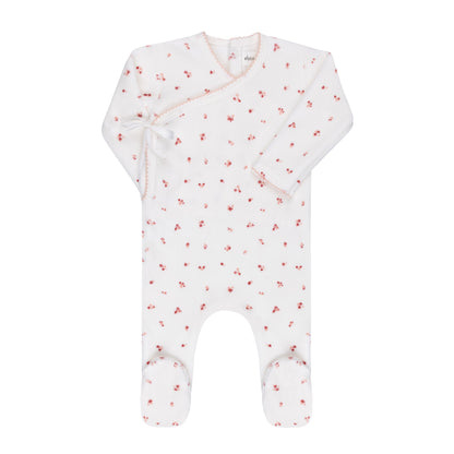 Ely's & Co Velour Cluster Flower Footie