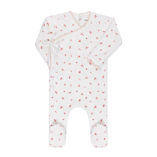 Ely's & Co Velour Cluster Flower Footie