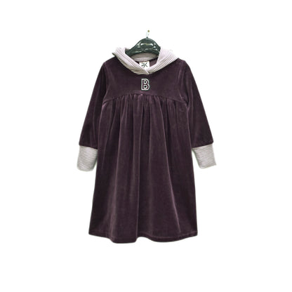 Buckingham Velour Logo Dress