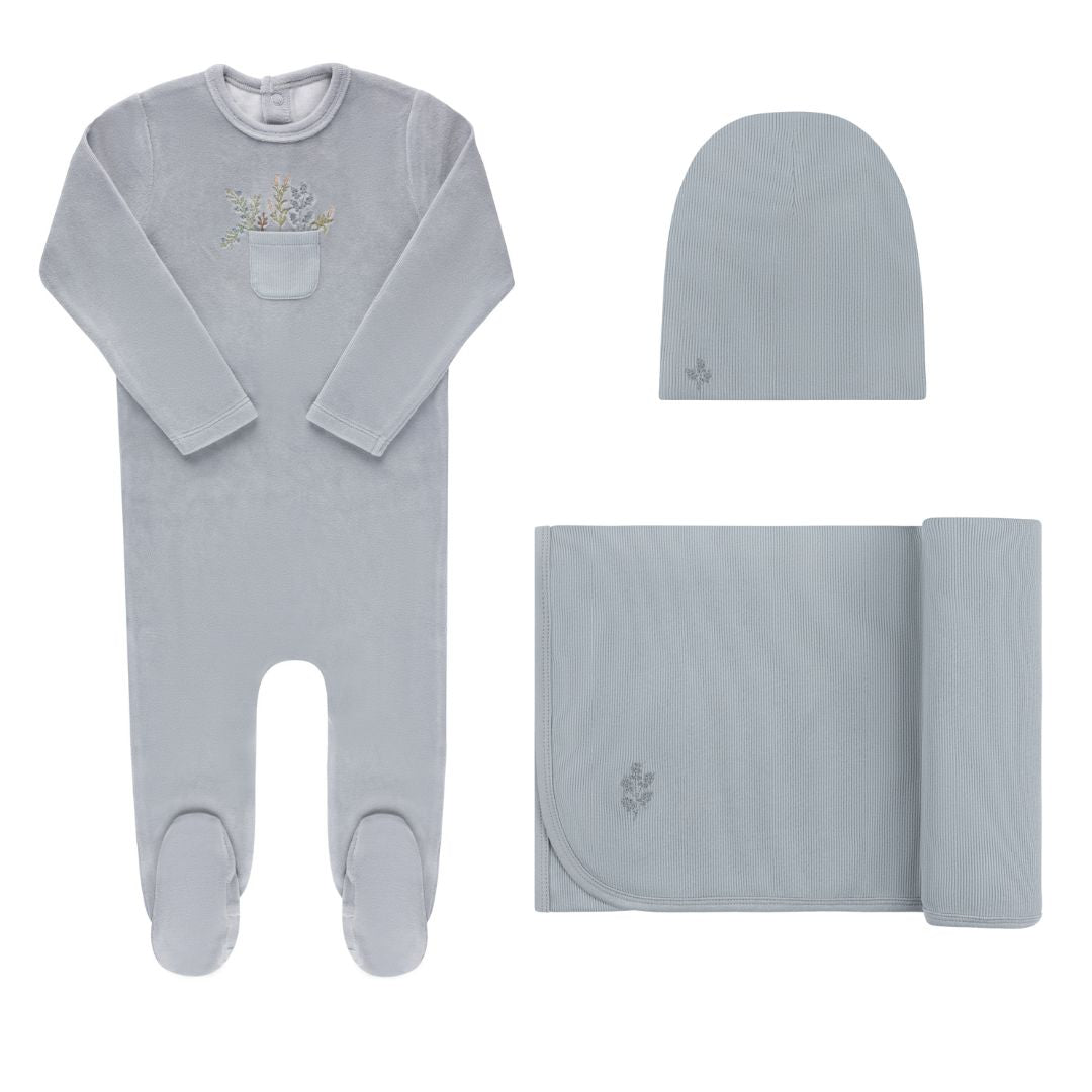 Ely's & Co Velour Pocket Full of Flowers 3pc Set