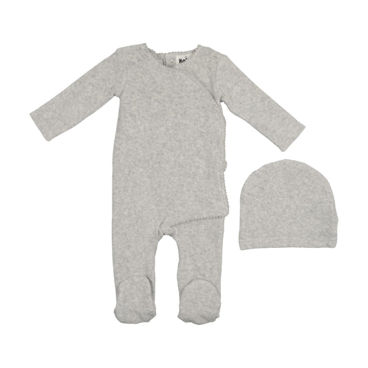 Maniere Velour Wrap Boys Footie And Beanie