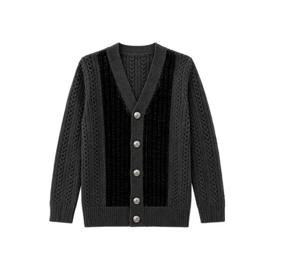 Buckingham Velvet Panel Cardigan