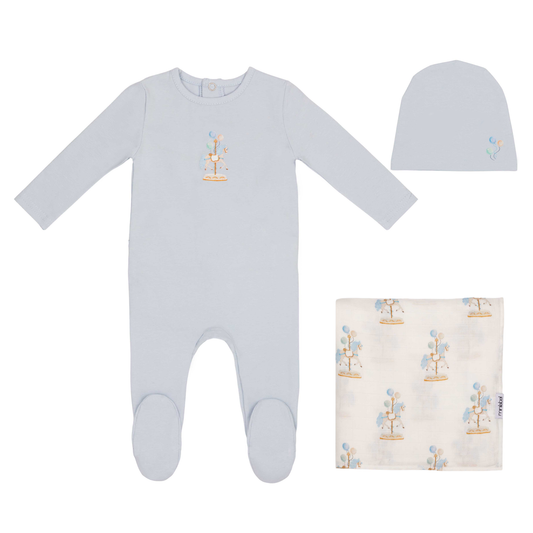 Mini Label Boy Water Print Carousel 3pc Set