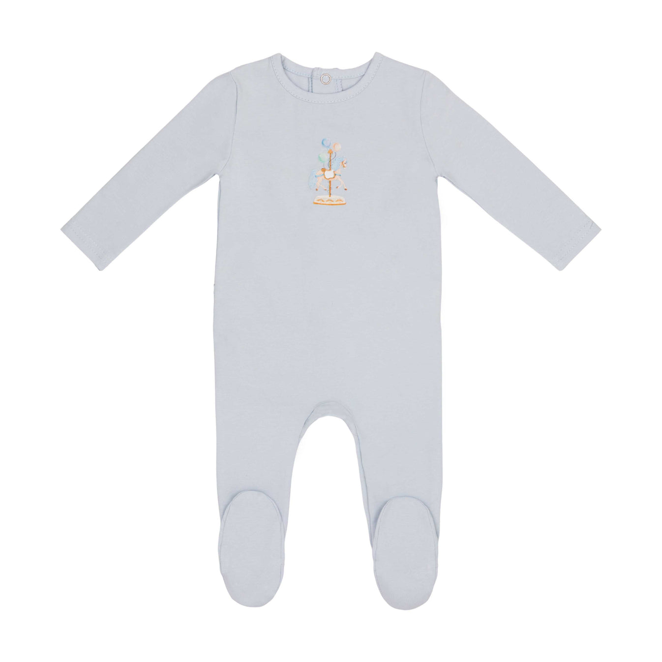 Mini Label Boy Water Print Carousel Footie