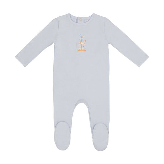 Mini Label Boy Water Print Carousel Footie