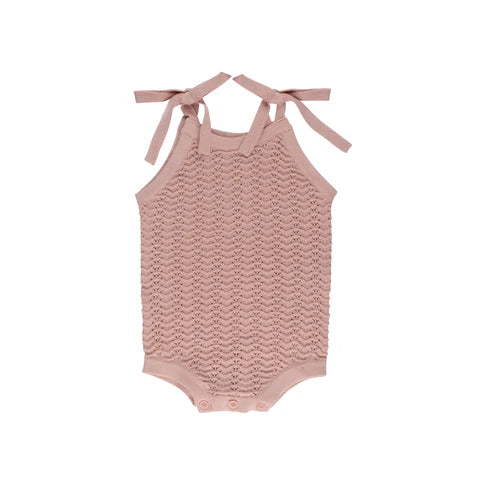 Loom Wave Knit Pointelle Romper