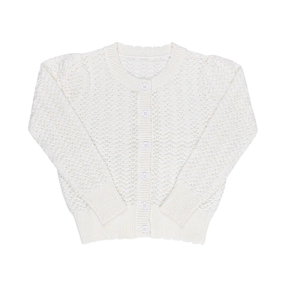 Loom Wave Knit Pointelle Cardigan