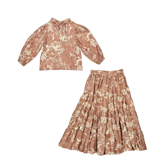 Atelier Parsmei Tie Back Cropped Top & Skirt Set