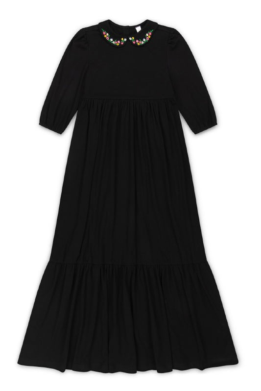 Moka Embroidered Collar Shabbos Robe