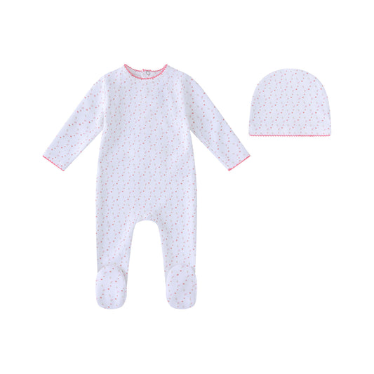 Mini Label Bright Floral Footie & Hat