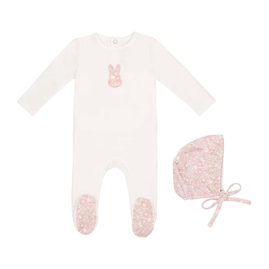 Mini Label Liberty Bunny Footie & Hat (Girl)