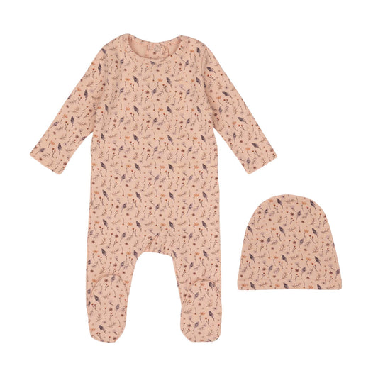 Mini Label Girls Printed Willow Footie & Hat