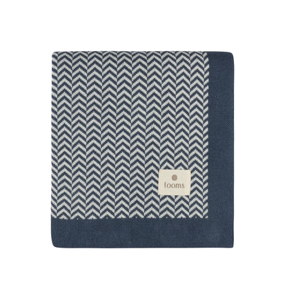 Looms Herringbone Knit Blanket (o/s, Blue)