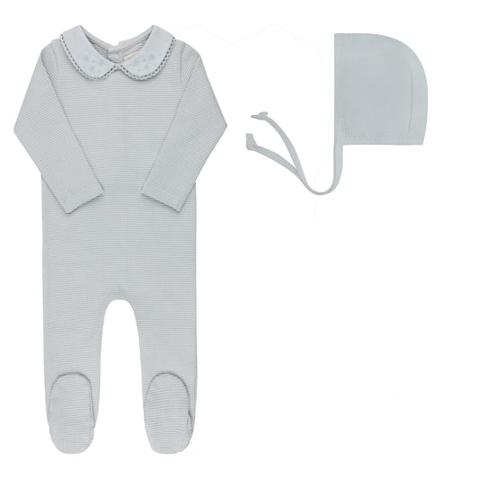 Ely's & Co Embroidered Collar Footie & Beanie