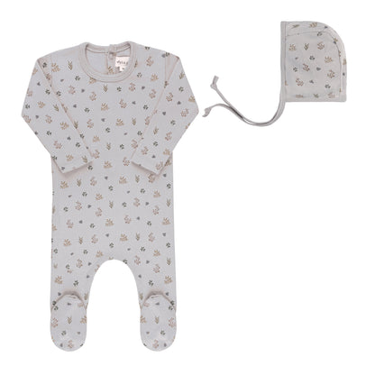 Ely's & Co Garden Floral Print Footie & Bonnet