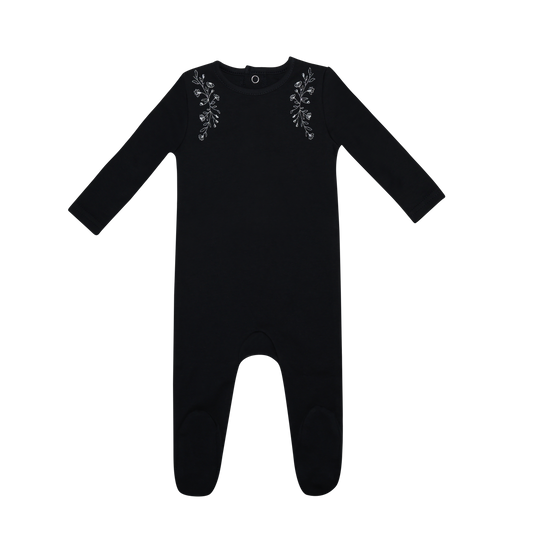 Mini Label Floral Wreath Footie Boy