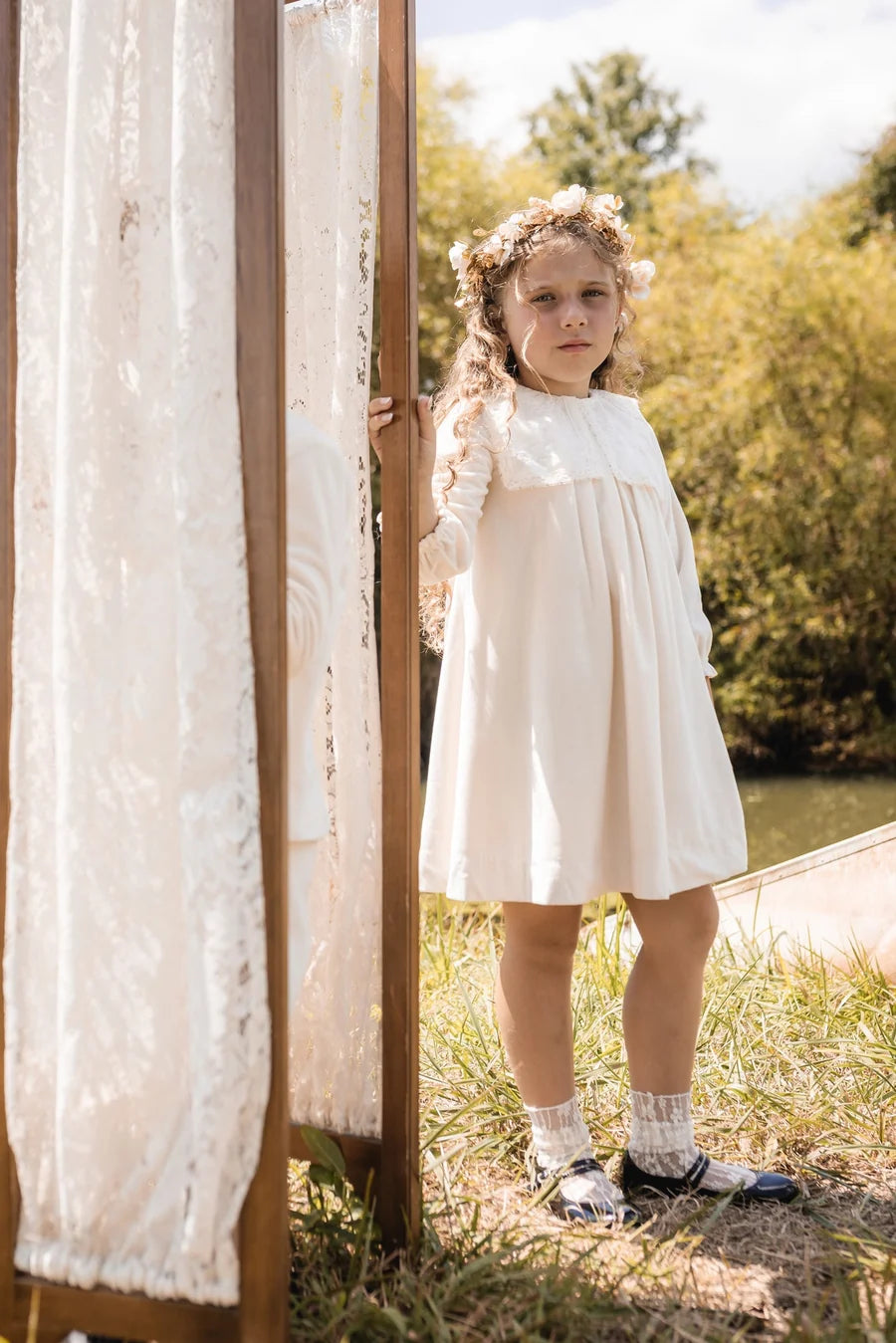 Teela Antique Cream Dress