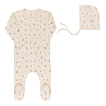 Ely's & Co Garden Floral Footie & Bonnet (girl)