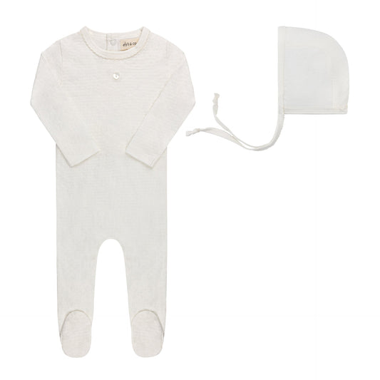 Ely's & Co Pointelle Heart Footie & Bonnet (girl)