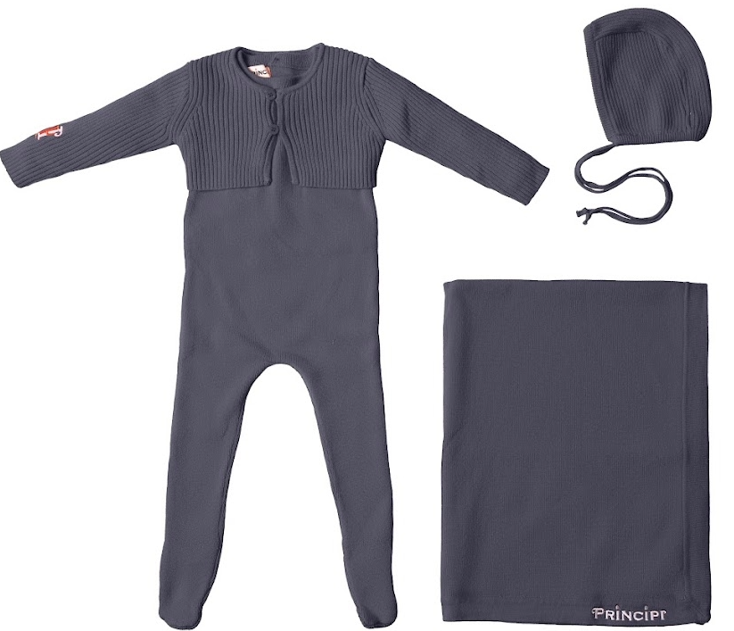 Principi Knit 3pc Layette Set w/ Cardigan