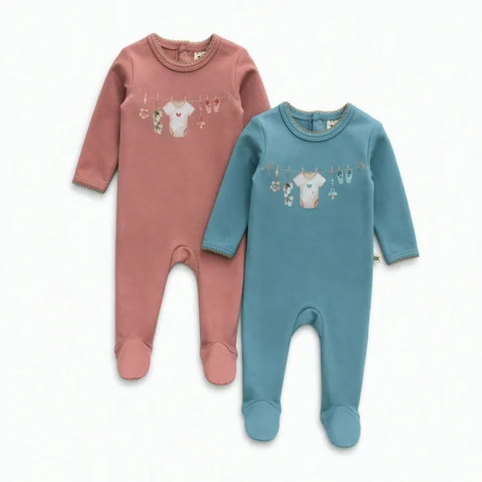 Buckingham Leaf & Line Stretchie & Hat