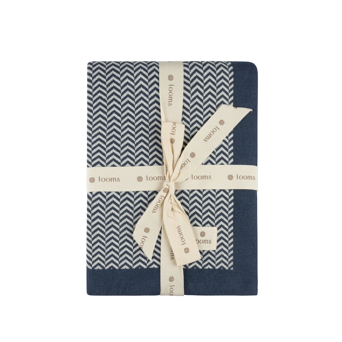 Looms Herringbone Knit Blanket (o/s, Blue)