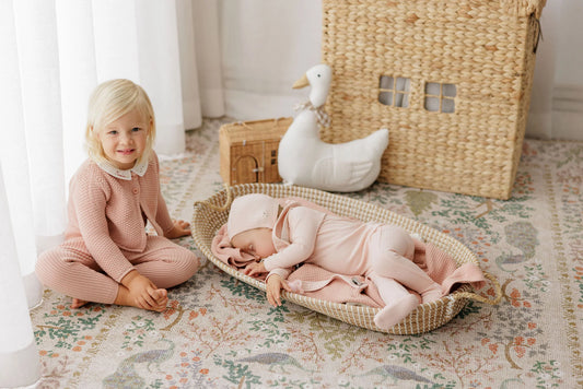 Floral Star Knit Girl Overalls