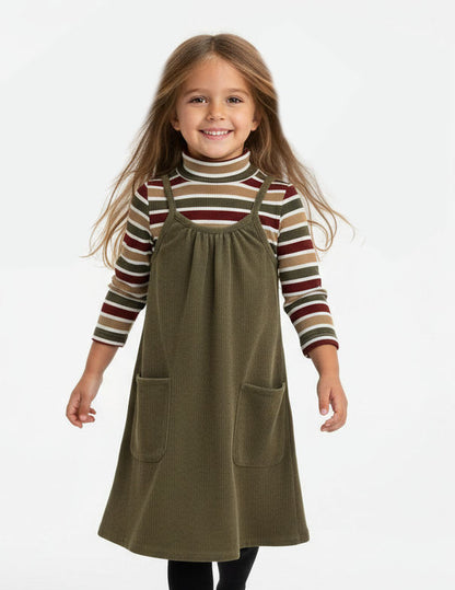 Buckingham Cord Strap Pinafore