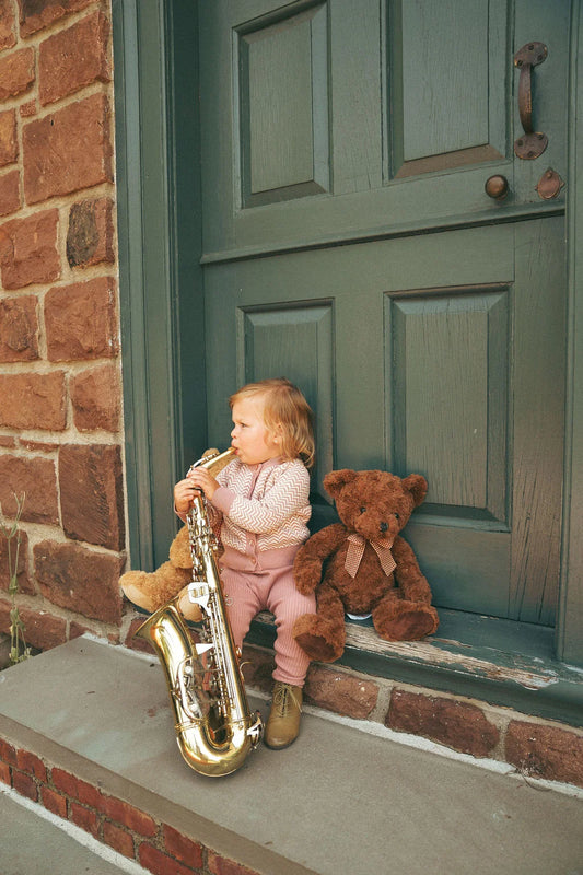 Looms Herringbone Knit Girls Overalls