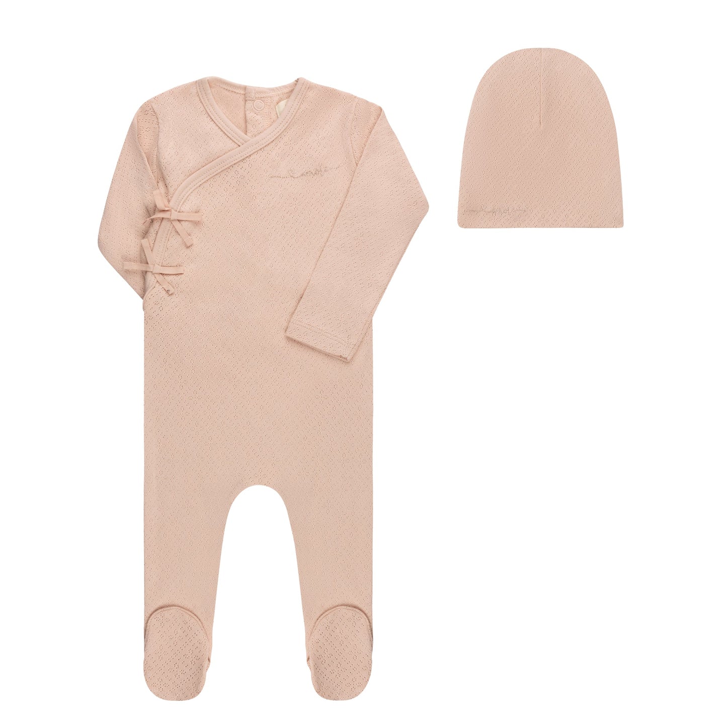 Ely's & Co Amore Pointelle Footie & Beanie (girl)