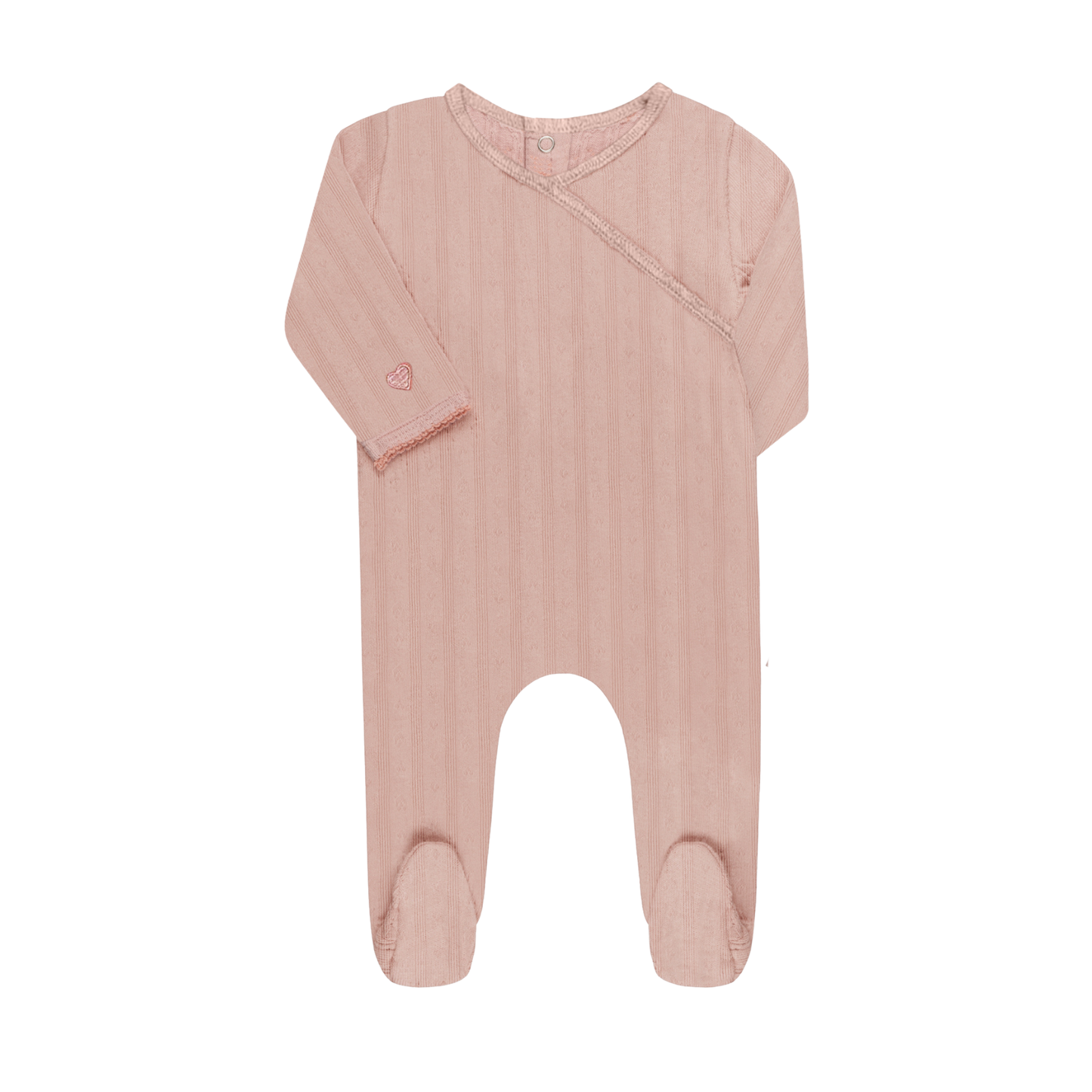 Tricot Pointelle Kimono Heart Footie (girl)