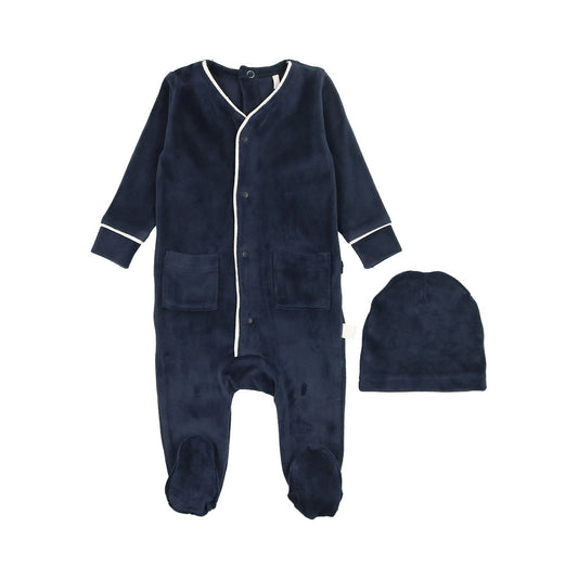 Pouf Velour Footie & Hat