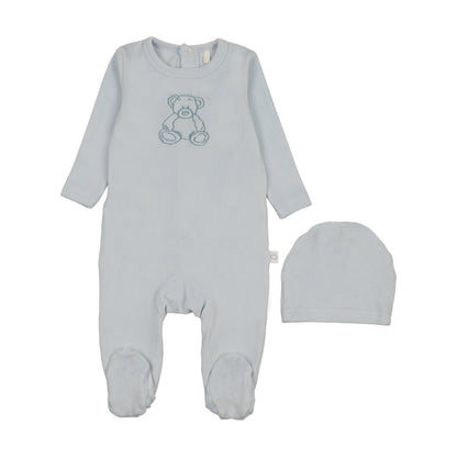 Pouf Velour Bear Footie