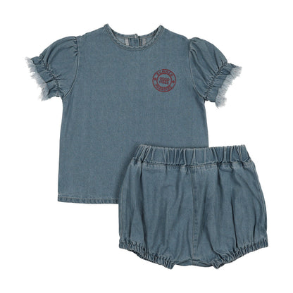 Pouf Denim Girl Set