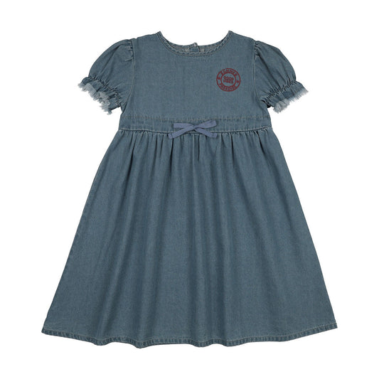 Pouf Denim Dress Short Sleeve