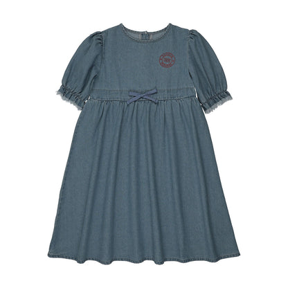 Pouf Denim 3/4 Sleeve Dress