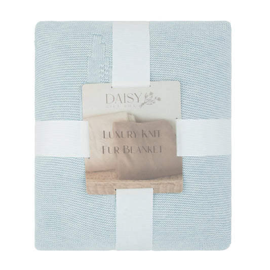 Daisy Knit Detail Knit Fur Blanket
