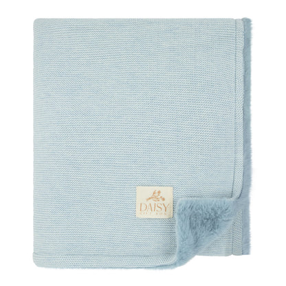 Daisy Knit Detail Knit Fur Blanket