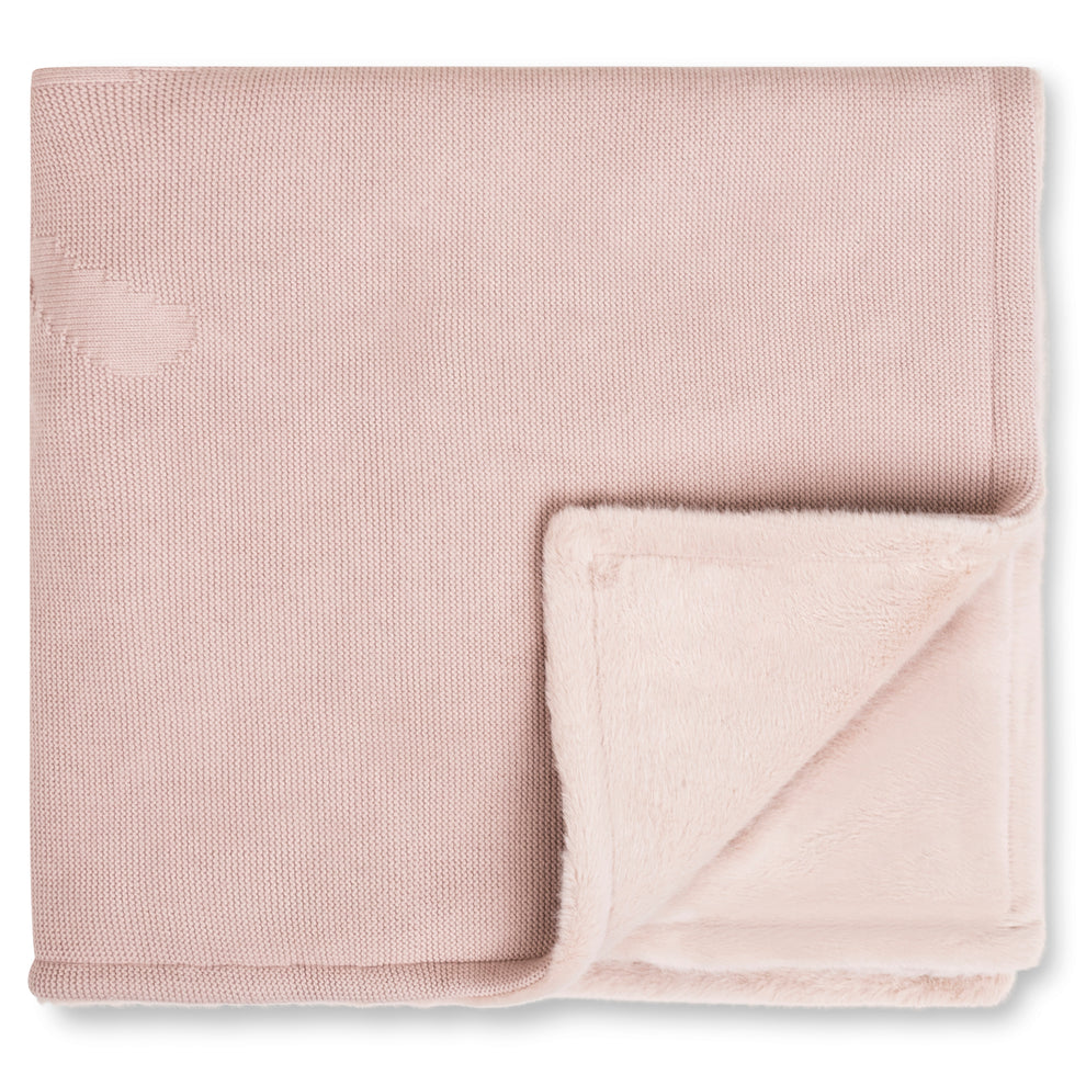 Daisy Knit Detail Knit Fur Blanket (girl)