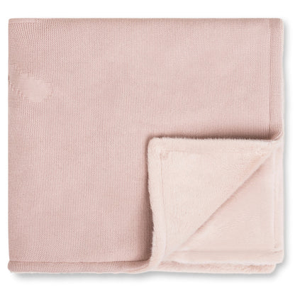 Daisy Knit Detail Knit Fur Blanket (girl)