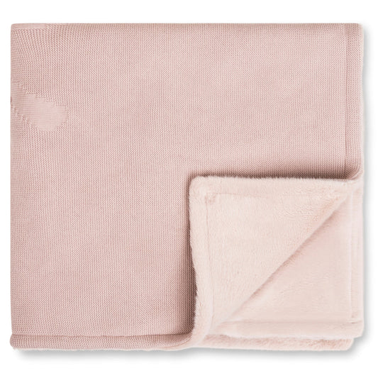 Daisy Knit Detail Knit Fur Blanket (girl)