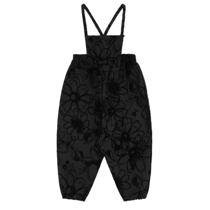 Rompp Black Velvet Print Romper Long