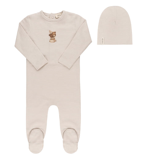 Ely's & Co Organic Bear Footie & Beanie