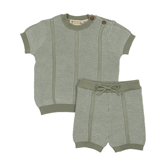 Teela Slate Knit Baby Boy Set