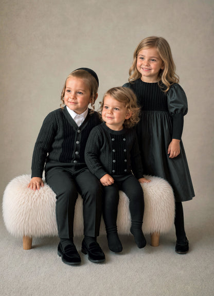 Buckingham Velvet Panel Cardigan