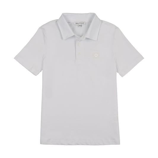3 Buttons Solid White Polo